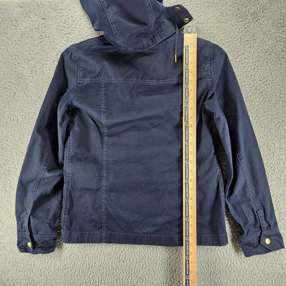 J Crew Women's Jacket Navy Blue Military Field Cargo Jacket‎ Small S Full Zip Up